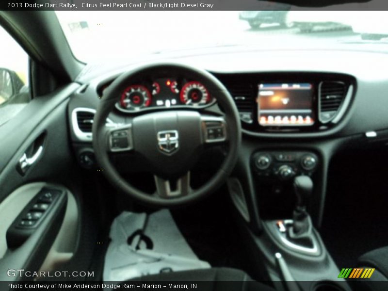 Citrus Peel Pearl Coat / Black/Light Diesel Gray 2013 Dodge Dart Rallye