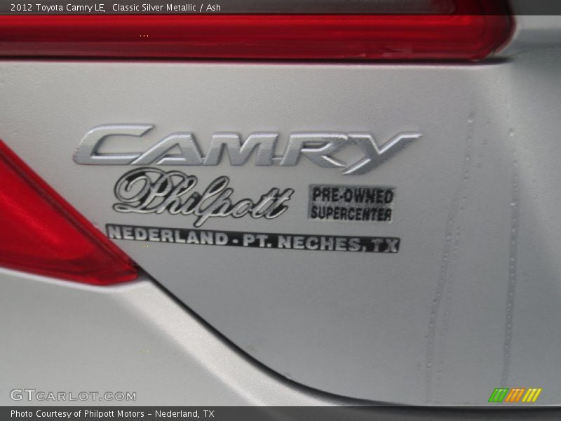 Classic Silver Metallic / Ash 2012 Toyota Camry LE
