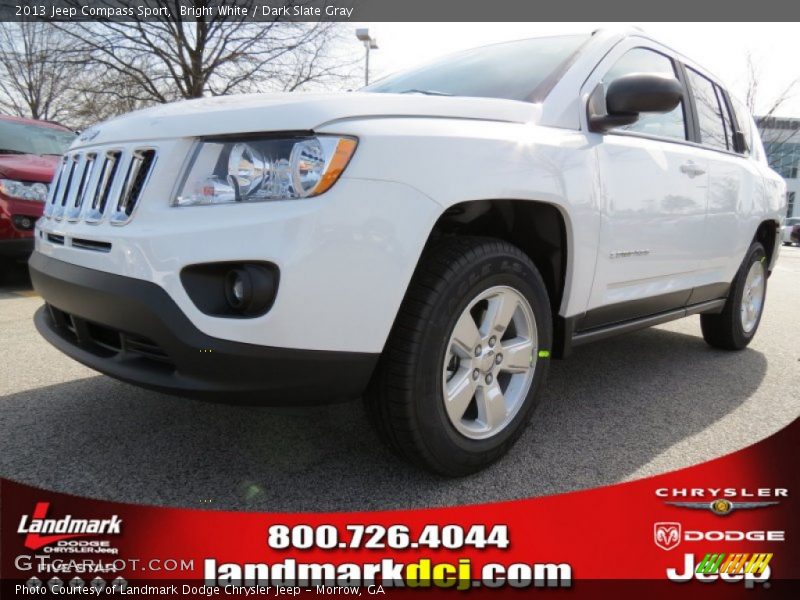 Bright White / Dark Slate Gray 2013 Jeep Compass Sport