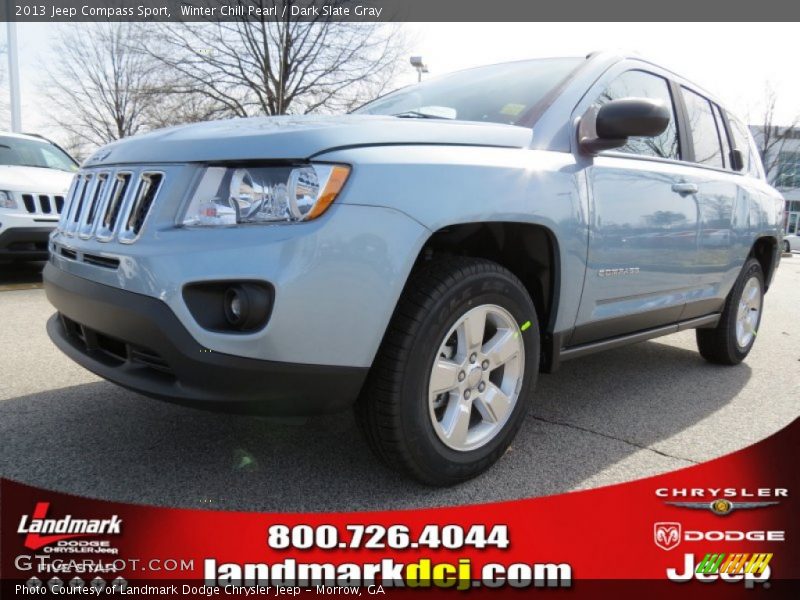 Winter Chill Pearl / Dark Slate Gray 2013 Jeep Compass Sport