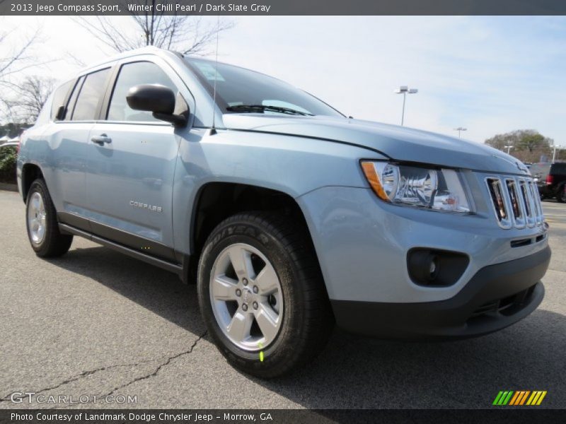 Winter Chill Pearl / Dark Slate Gray 2013 Jeep Compass Sport