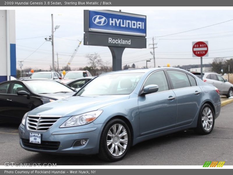 Sterling Blue Metallic / Black 2009 Hyundai Genesis 3.8 Sedan