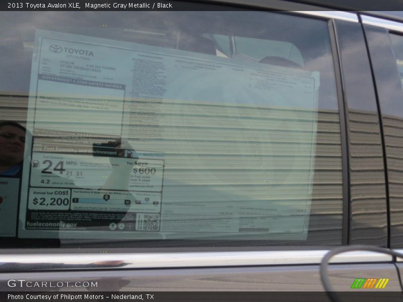 Magnetic Gray Metallic / Black 2013 Toyota Avalon XLE