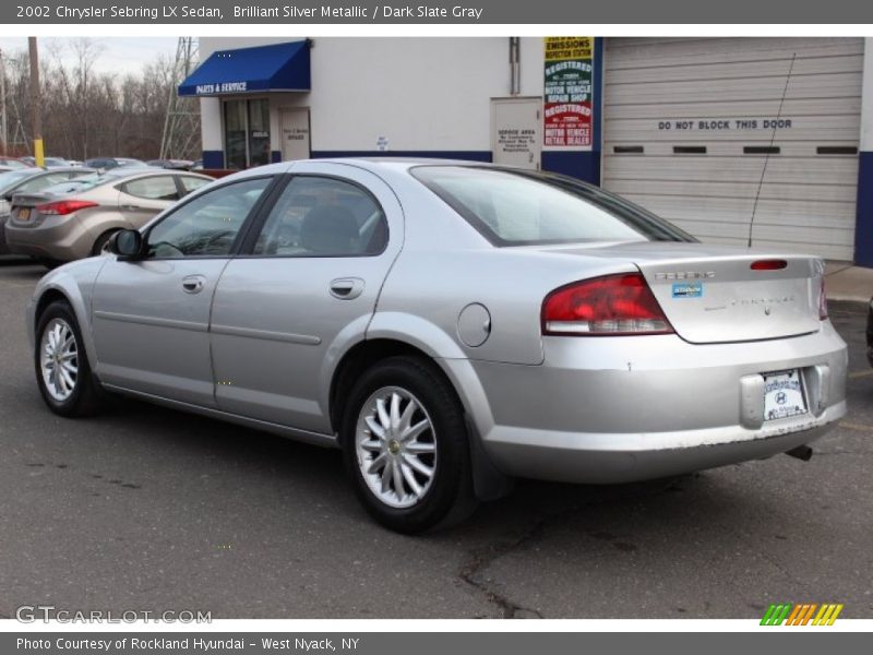 Brilliant Silver Metallic / Dark Slate Gray 2002 Chrysler Sebring LX Sedan