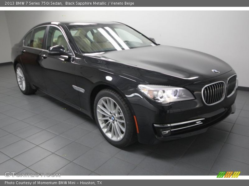 Black Sapphire Metallic / Veneto Beige 2013 BMW 7 Series 750i Sedan