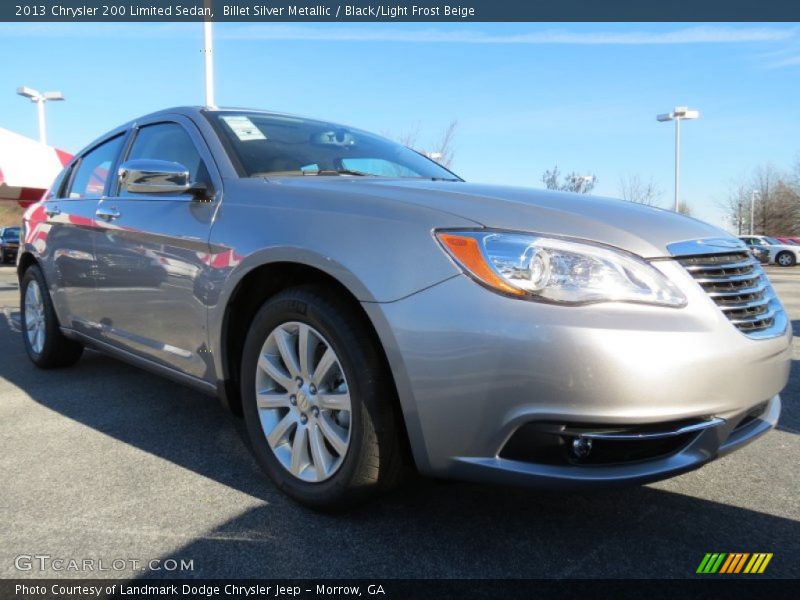 Billet Silver Metallic / Black/Light Frost Beige 2013 Chrysler 200 Limited Sedan