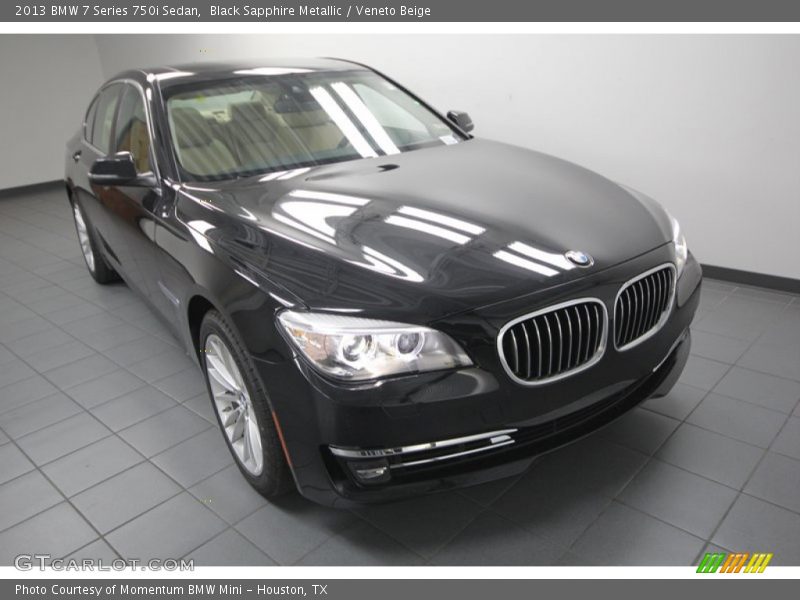 Black Sapphire Metallic / Veneto Beige 2013 BMW 7 Series 750i Sedan