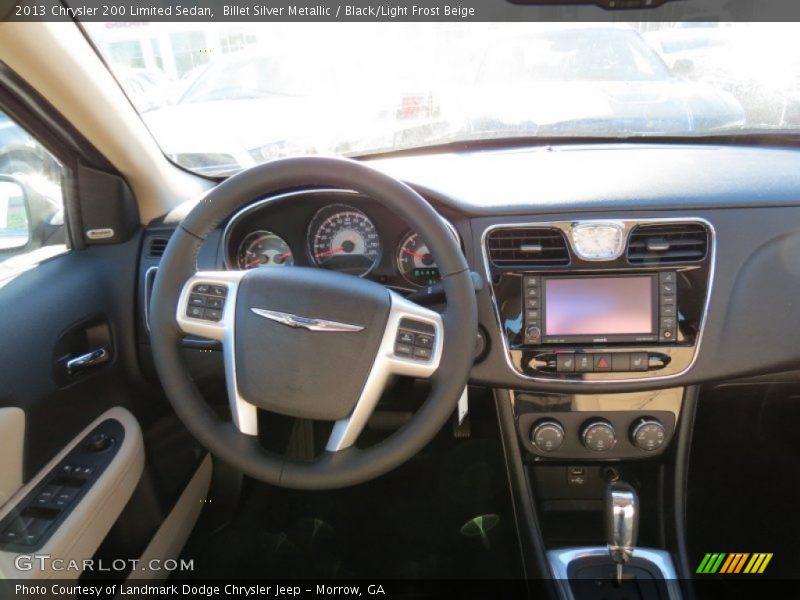 Billet Silver Metallic / Black/Light Frost Beige 2013 Chrysler 200 Limited Sedan