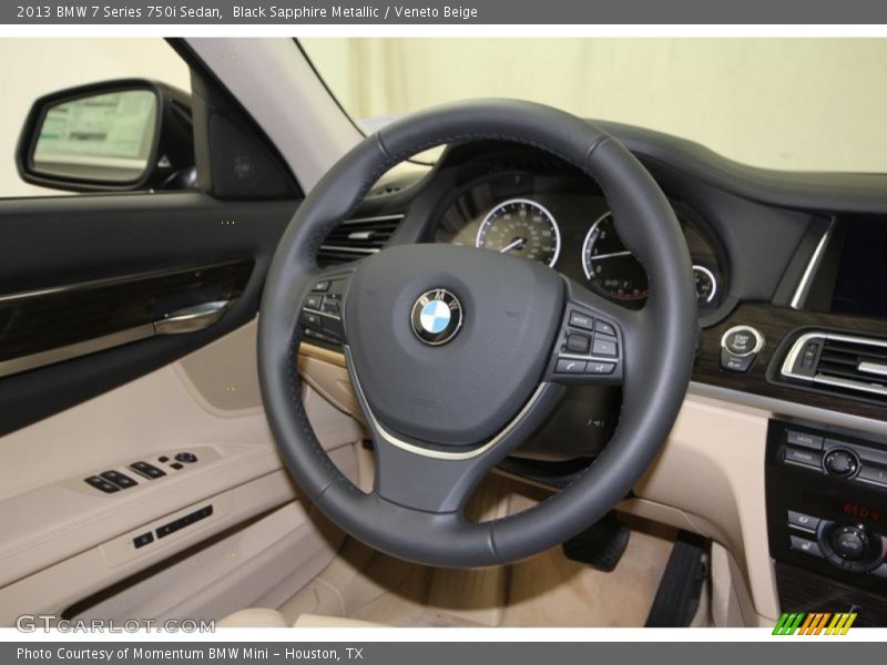 Black Sapphire Metallic / Veneto Beige 2013 BMW 7 Series 750i Sedan