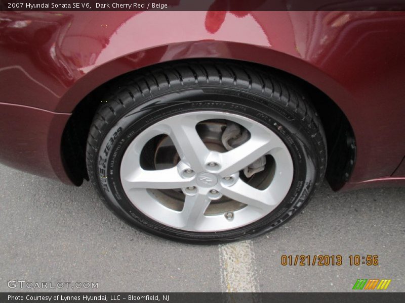 Dark Cherry Red / Beige 2007 Hyundai Sonata SE V6