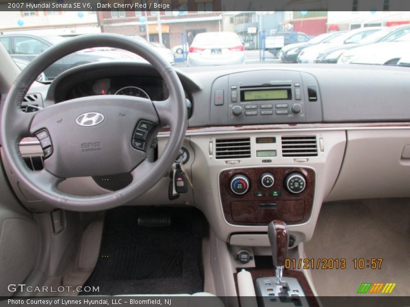 Dark Cherry Red / Beige 2007 Hyundai Sonata SE V6