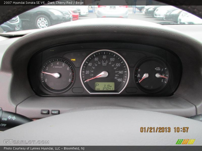 Dark Cherry Red / Beige 2007 Hyundai Sonata SE V6