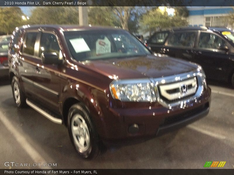 Dark Cherry Pearl / Beige 2010 Honda Pilot LX