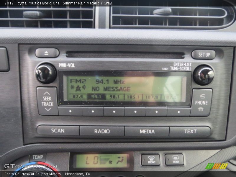 Audio System of 2012 Prius c Hybrid One