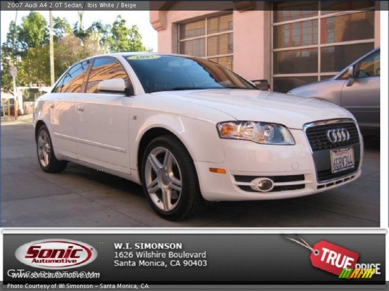 Ibis White / Beige 2007 Audi A4 2.0T Sedan
