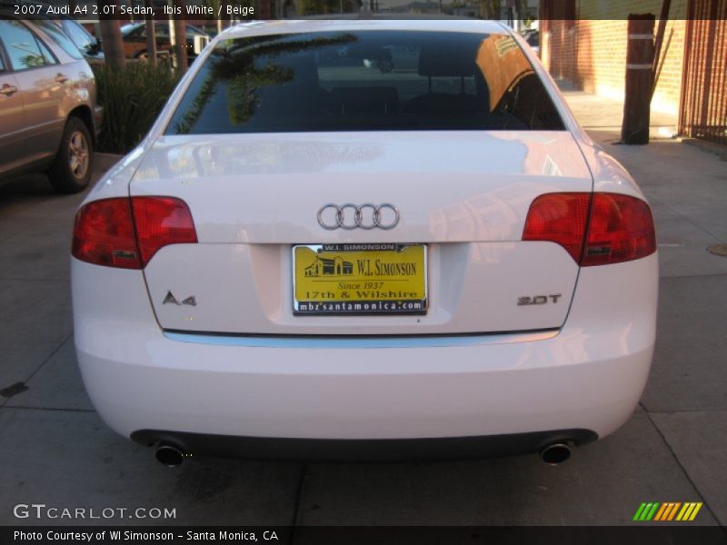 Ibis White / Beige 2007 Audi A4 2.0T Sedan