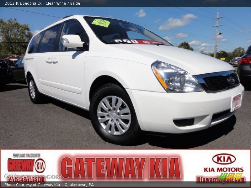 Clear White / Beige 2012 Kia Sedona LX