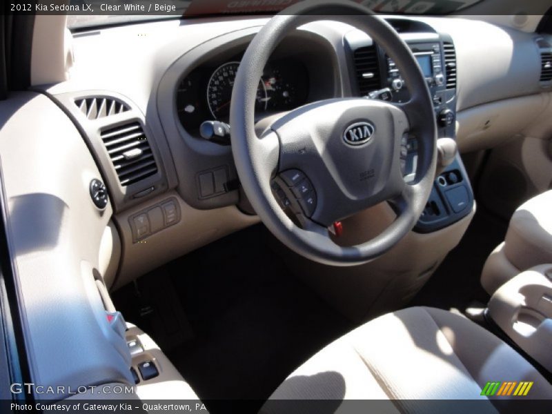 Clear White / Beige 2012 Kia Sedona LX