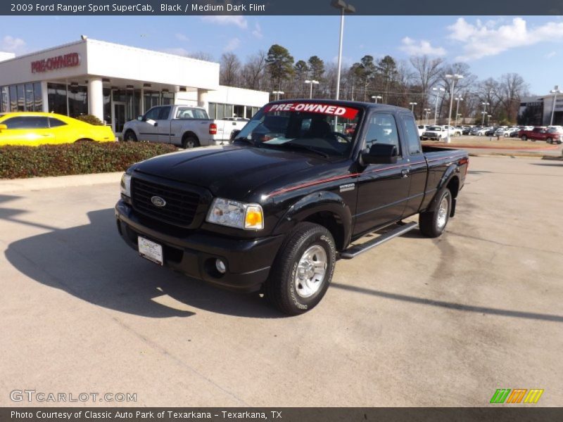 Black / Medium Dark Flint 2009 Ford Ranger Sport SuperCab