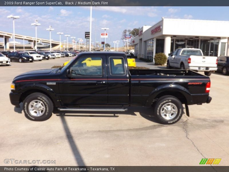 Black / Medium Dark Flint 2009 Ford Ranger Sport SuperCab