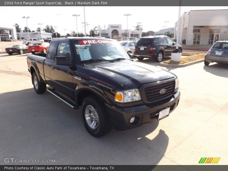 Black / Medium Dark Flint 2009 Ford Ranger Sport SuperCab