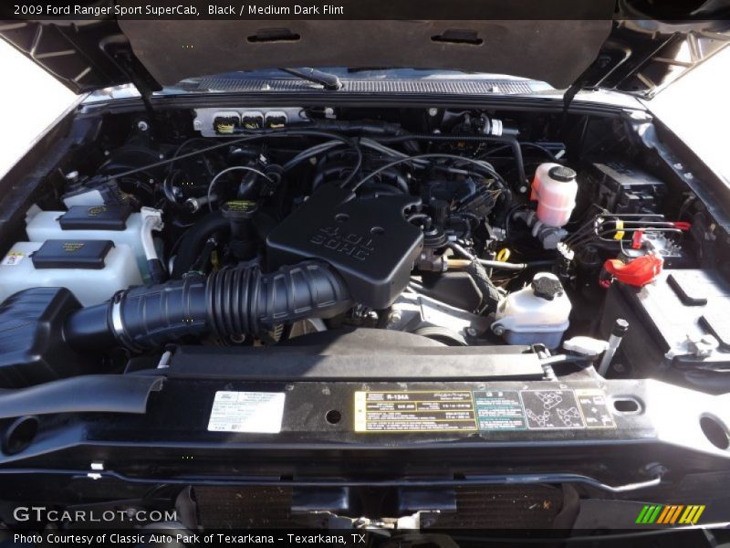 Black / Medium Dark Flint 2009 Ford Ranger Sport SuperCab
