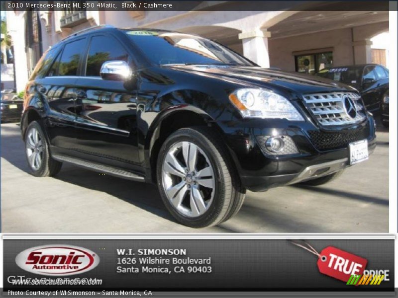 Black / Cashmere 2010 Mercedes-Benz ML 350 4Matic