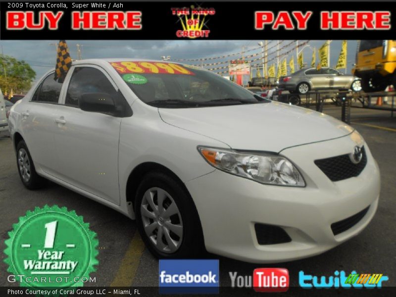 Super White / Ash 2009 Toyota Corolla