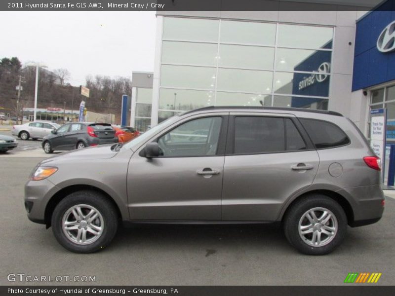 Mineral Gray / Gray 2011 Hyundai Santa Fe GLS AWD
