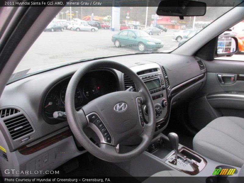Mineral Gray / Gray 2011 Hyundai Santa Fe GLS AWD