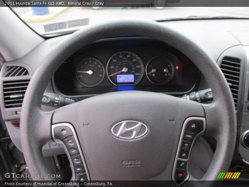 Mineral Gray / Gray 2011 Hyundai Santa Fe GLS AWD