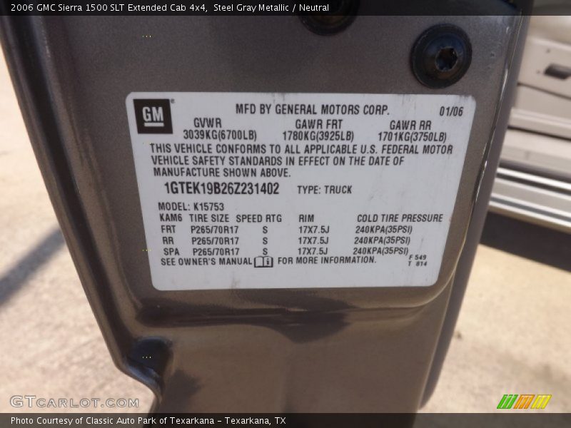 Steel Gray Metallic / Neutral 2006 GMC Sierra 1500 SLT Extended Cab 4x4