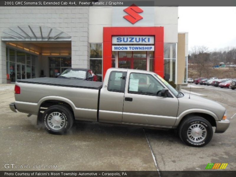 Pewter Metallic / Graphite 2001 GMC Sonoma SL Extended Cab 4x4