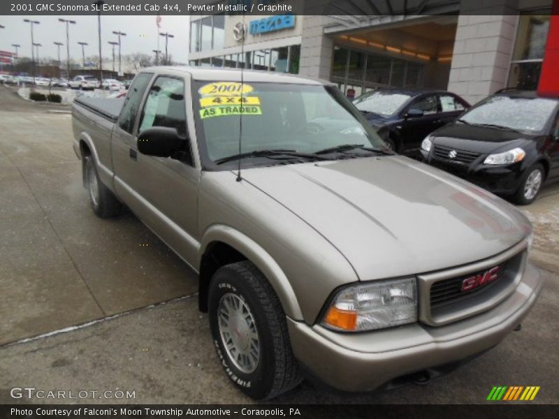 Pewter Metallic / Graphite 2001 GMC Sonoma SL Extended Cab 4x4