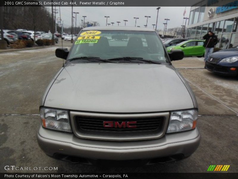 Pewter Metallic / Graphite 2001 GMC Sonoma SL Extended Cab 4x4