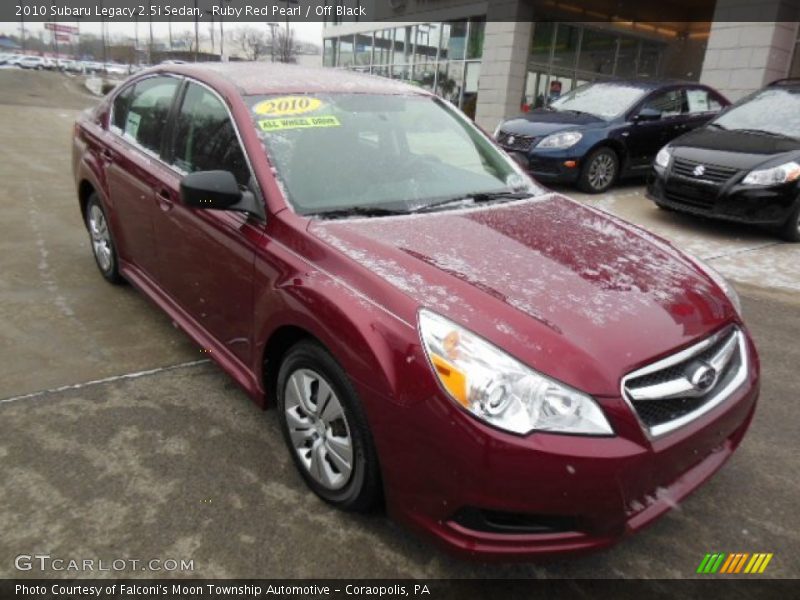 Ruby Red Pearl / Off Black 2010 Subaru Legacy 2.5i Sedan