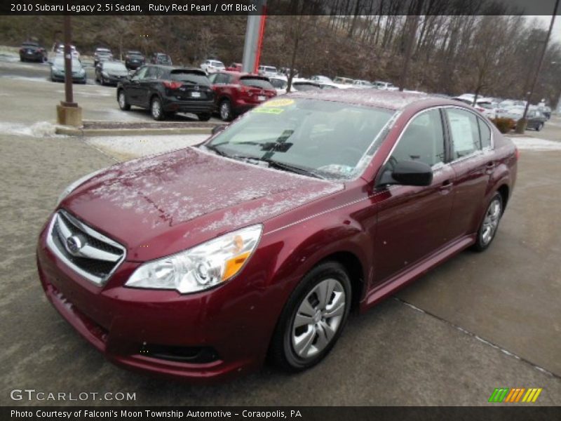 Ruby Red Pearl / Off Black 2010 Subaru Legacy 2.5i Sedan