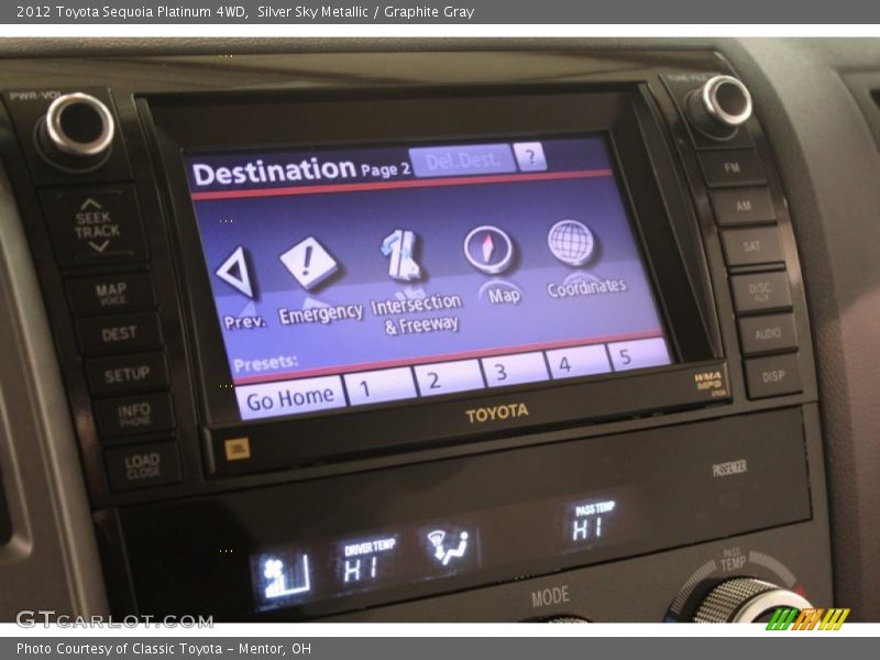 Silver Sky Metallic / Graphite Gray 2012 Toyota Sequoia Platinum 4WD