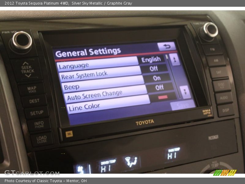 Silver Sky Metallic / Graphite Gray 2012 Toyota Sequoia Platinum 4WD