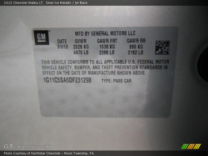 Silver Ice Metallic / Jet Black 2013 Chevrolet Malibu LT