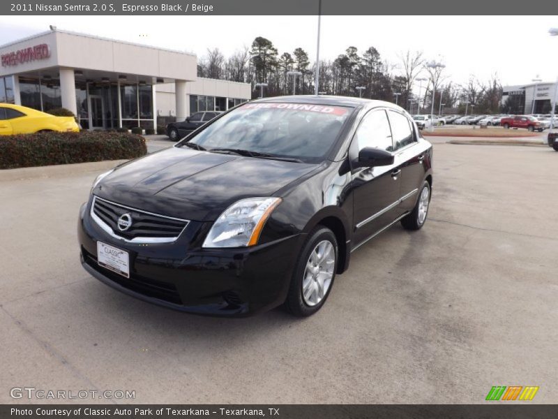 Espresso Black / Beige 2011 Nissan Sentra 2.0 S