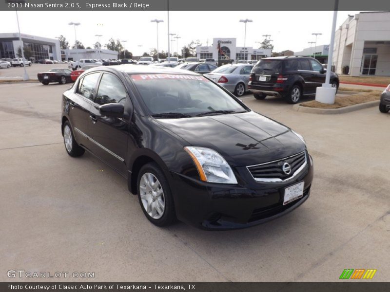 Espresso Black / Beige 2011 Nissan Sentra 2.0 S