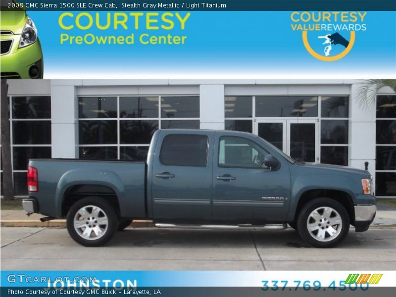 Stealth Gray Metallic / Light Titanium 2008 GMC Sierra 1500 SLE Crew Cab