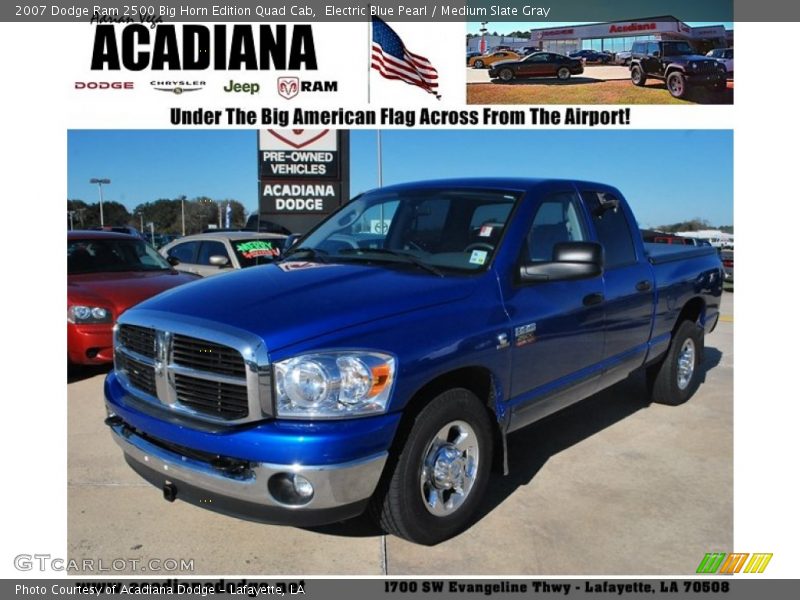 Electric Blue Pearl / Medium Slate Gray 2007 Dodge Ram 2500 Big Horn Edition Quad Cab