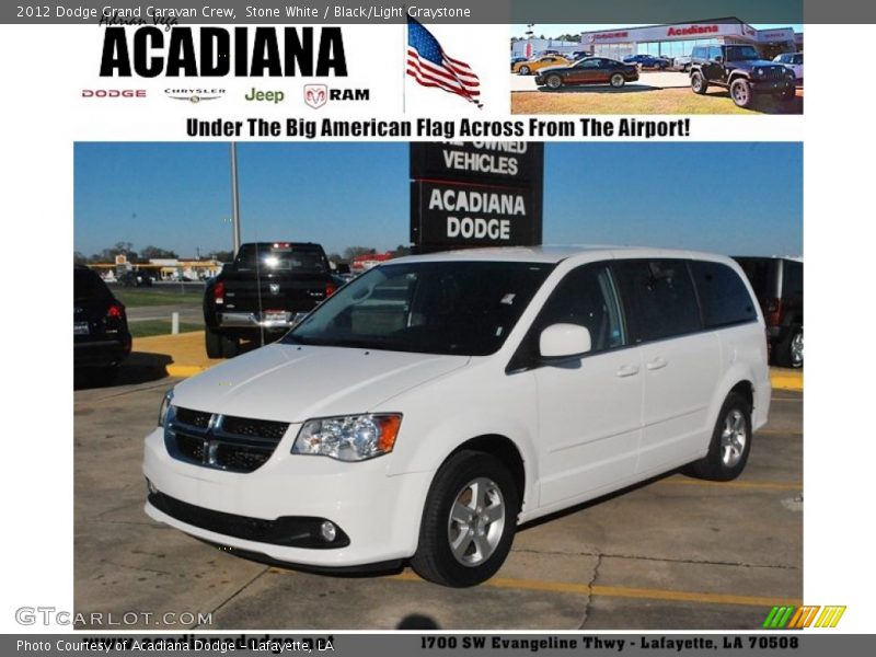 Stone White / Black/Light Graystone 2012 Dodge Grand Caravan Crew
