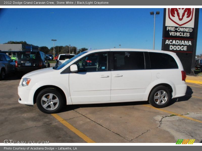 Stone White / Black/Light Graystone 2012 Dodge Grand Caravan Crew