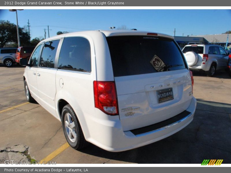 Stone White / Black/Light Graystone 2012 Dodge Grand Caravan Crew