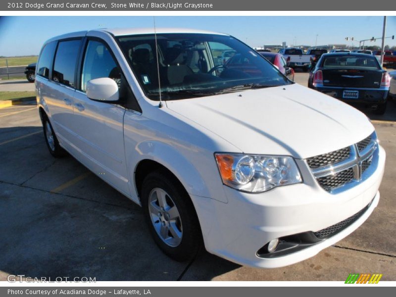 Stone White / Black/Light Graystone 2012 Dodge Grand Caravan Crew