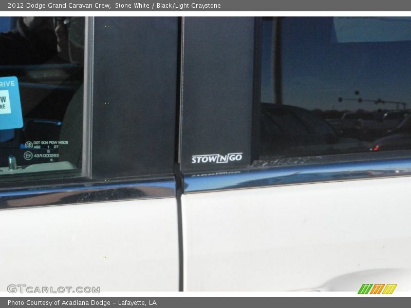 Stone White / Black/Light Graystone 2012 Dodge Grand Caravan Crew