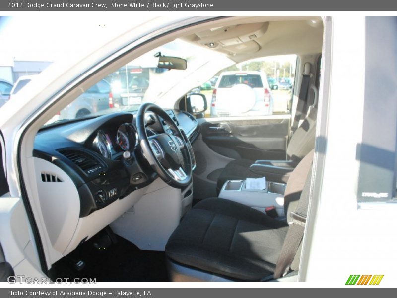Stone White / Black/Light Graystone 2012 Dodge Grand Caravan Crew
